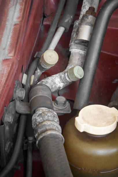 istock pressure pipes of air condition system in engine 2187171909