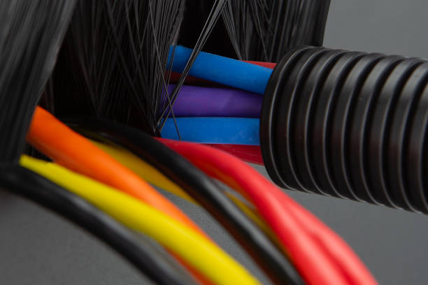 istock Colorful Electrical Wires in Protective Sleeve 2187173441