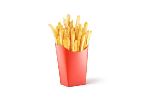 French fries isolated on white background