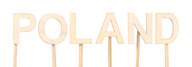 istock Simple and elegant composition with the word Poland in natural material 2187175069
