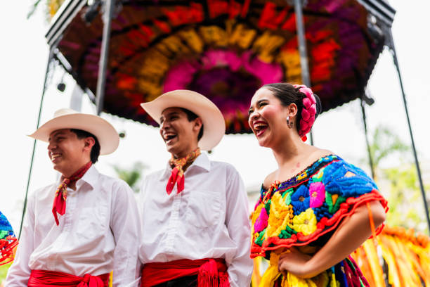istock Young chiapanecos (traditional mexican dancers) talking outdoors 2187176542