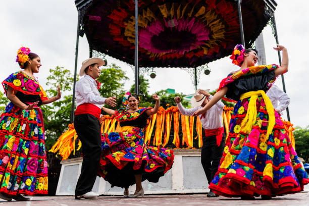 istock Young chiapanecos (traditional mexican dancers) dancing outdoors 2187176720