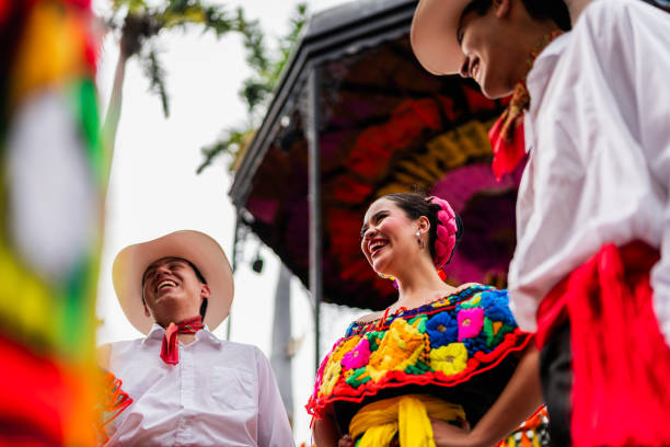 istock Young chiapanecos (traditional mexican dancers) talking outdoors 2187176724