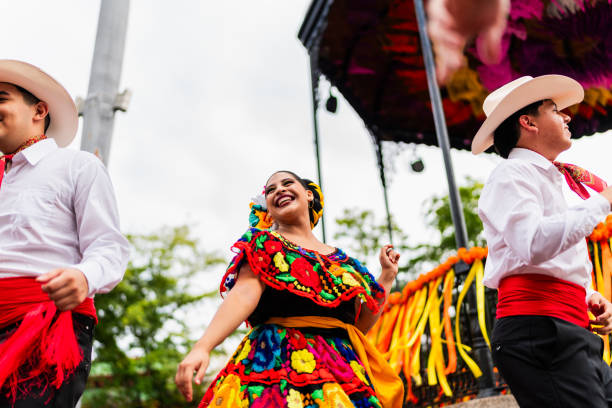 istock Young chiapanecos (traditional mexican dancers) dancing outdoors 2187176730