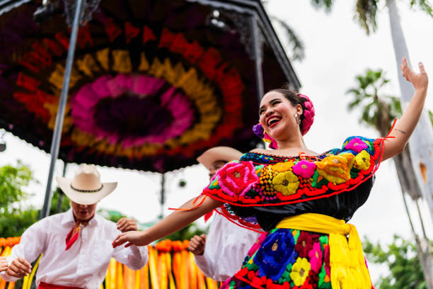 istock Young chiapanecos (traditional mexican dancers) dancing outdoors 2187176744