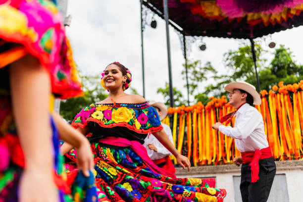 istock Young chiapanecos (traditional mexican dancers) dancing outdoors 2187176750