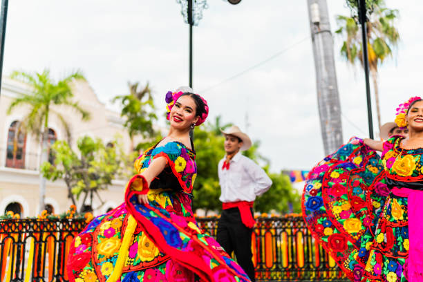 istock Young chiapanecos (traditional mexican dancers) dancing outdoors 2187176788