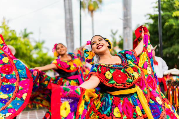 istock Young chiapanecas (traditional mexican dancers) dancing outdoors 2187176796