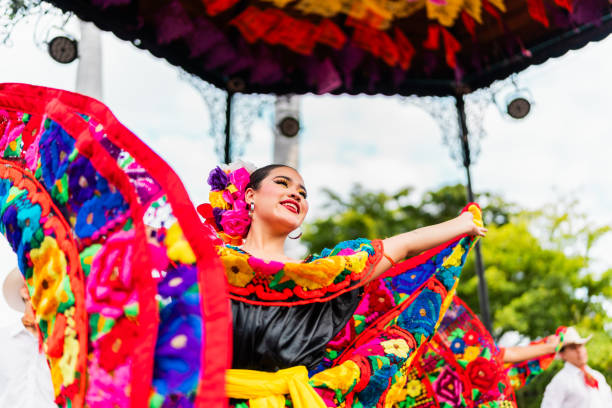 istock Young chiapaneca (traditional mexican dancer) dancing outdoors 2187176799