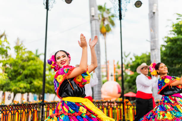 istock Young chiapanecas (traditional mexican dancers) dancing outdoors 2187176820