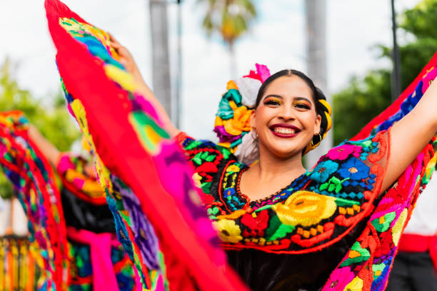 istock Portrait of young chiapaneca (traditional mexican dancer) dancing outdoors 2187176830