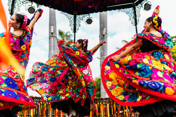 istock Young chiapanecas (traditional mexican dancers) dancing outdoors 2187176929