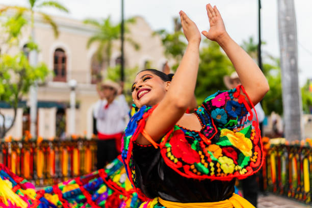 istock Young chiapaneca (traditional mexican dancer) dancing outdoors 2187176939