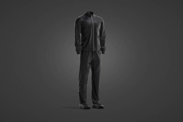 istock Blank black sport team uniform mockup, dark background 2187177116