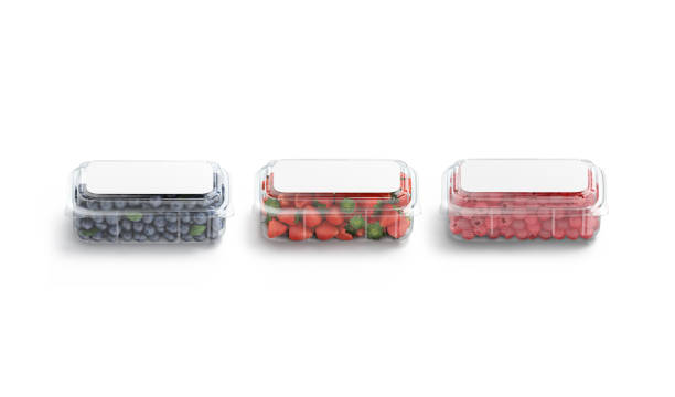 istock Blank transparent plastic box with strawberry, raspberry, blueberry mockup 2187178640