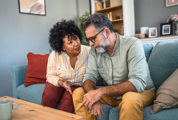 istock Woman comforting her husband 2187179592