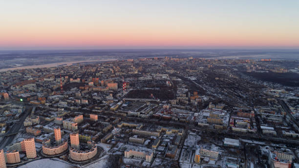 istock Cityscape with a beautiful sunset in the background 2187180530
