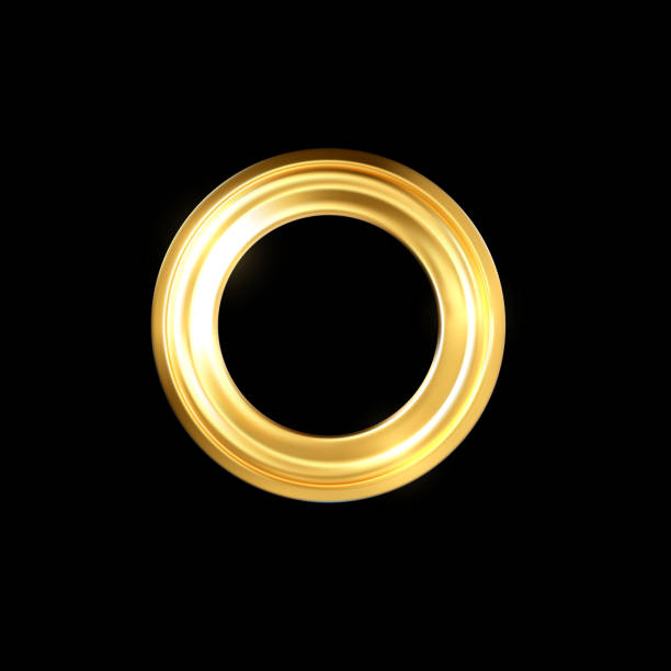 istock Vector icon with a shiny gold ring with luxurious radiance on a black background. 2187186935