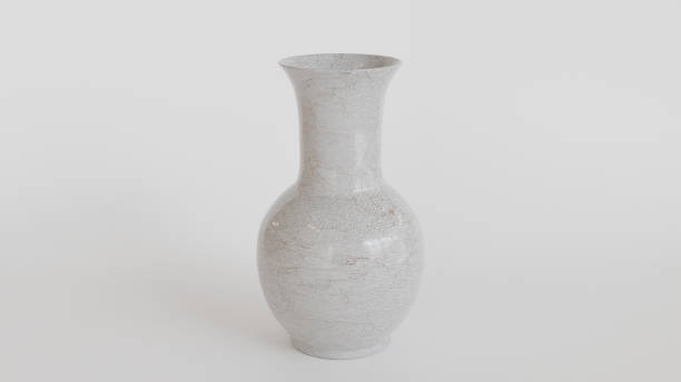 istock Simple white, tall and slender ceramic vase with minimalist design 2187187004