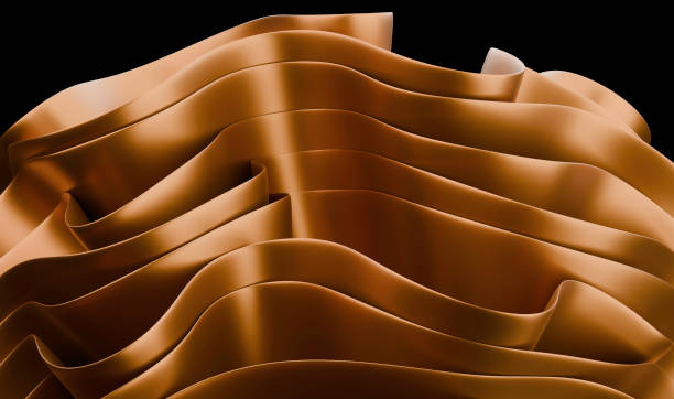 istock Abstract Waves in Shimmering Gold Tones with Glossy Texture 2187198253