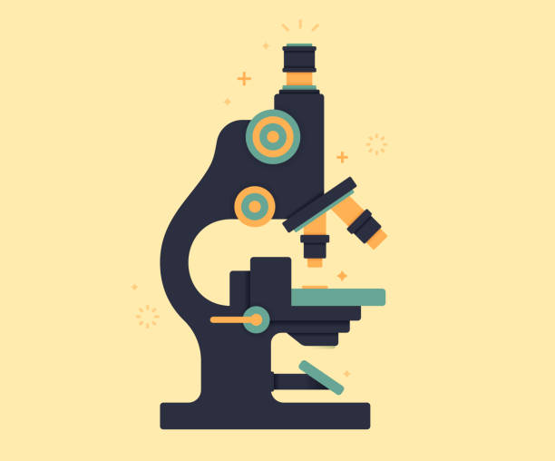 ilustraciones, imágenes clip art, dibujos animados e iconos de stock de microscopio - microscopio