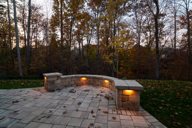 istock Lit Patio in Autumn Twilight 2187206709