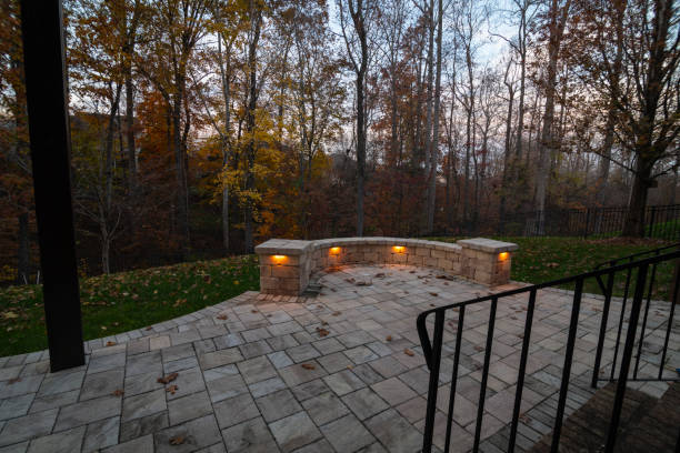 istock Lit Patio in Autumn Twilight 2187206716