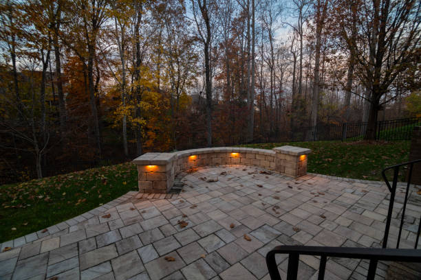 istock Lit Patio in Autumn Twilight 2187206718