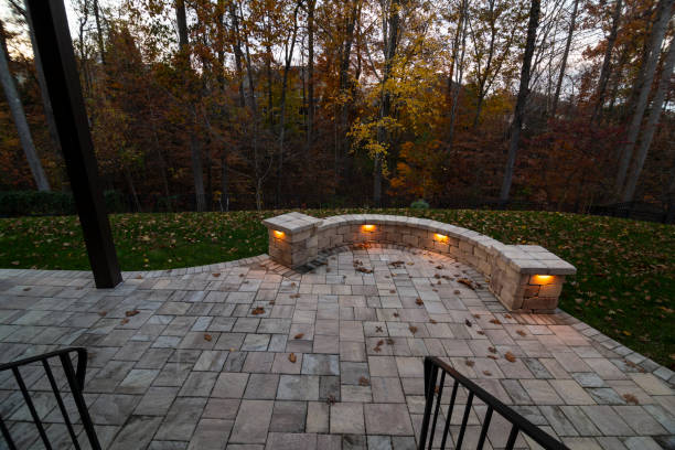 istock Lit Patio in Autumn Twilight 2187206719