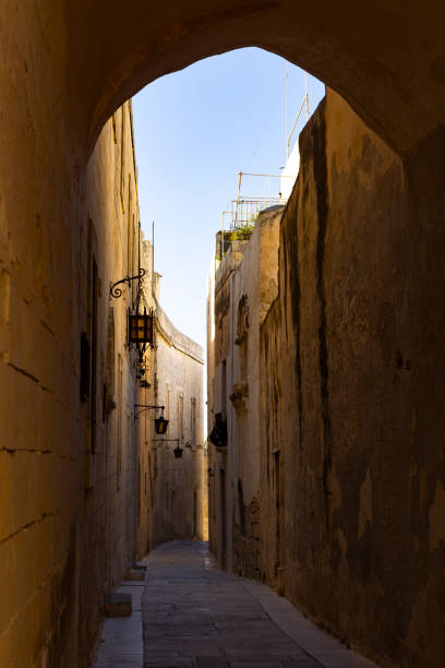 A picturesque view of the historic walled city of Mdina, Malta, featuring its iconic medieval architecture and tranquil surroundings.