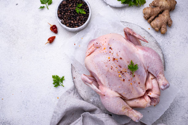 istock Raw chicken with herbs and spices 2187216174