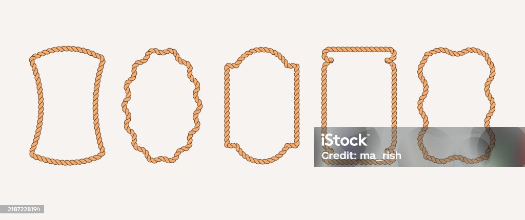 Simple Rope Frame Collection Of Rope Frames Minimalist Concept Illustrations Stock ...