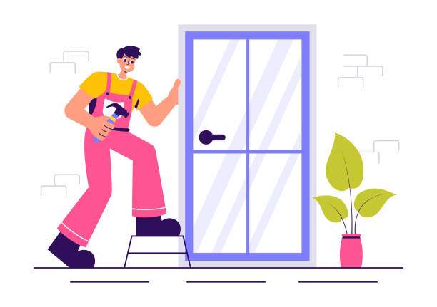 Window Installer Cartoon 170+ Installing New Windows Home Stock Illustrations, Royalty-Free ...