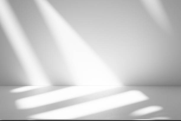 istock Wall interior background, studio and backdrops show products.with shadow from window color white . background for text insertion and presentation product 2187241044