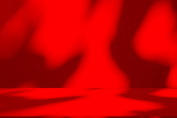 istock Wall interior background, studio and backdrops show products.with shadow from window color red . background for text insertion and presentation product 2187241046