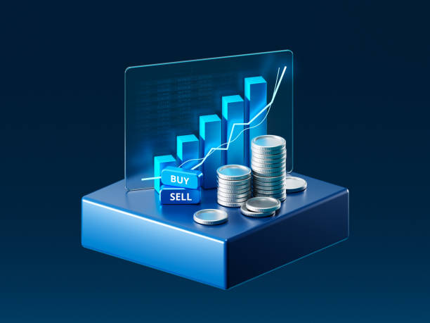 istock Finance stock growth chart investment graph on 3d diagram background with up arrow digital display analysis money profit financial business success economy. Wealth buy sell strategy increase exchange. 2187243518