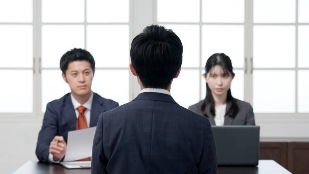 Business person having an interview for a job stock photo