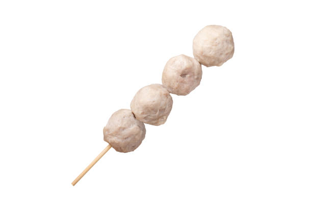 istock Bakso sapi tusuk, Delicious skewered meatball isolated on white background 2187246999