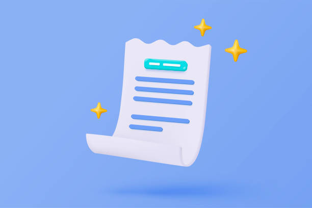 istock 3D bill icon for payment transaction with notice. paper receipt for shopping offer in store. Business invoice bill expenses idea concept. 3d invoice list icon vector render illustration 2187247150