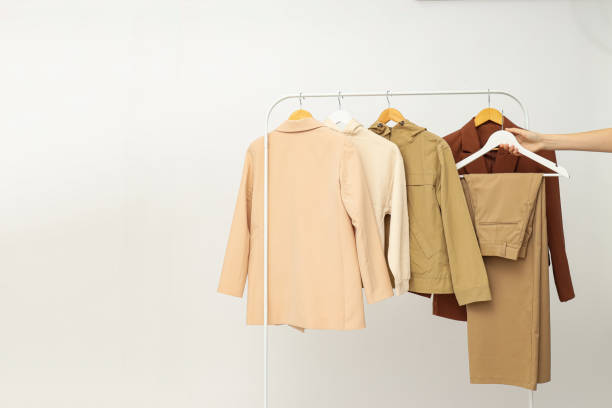 istock Wardrobe rack with different clothes, concept of different clothes 2187249594