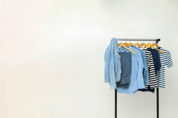 istock Wardrobe rack with different clothes, concept of different clothes 2187250136