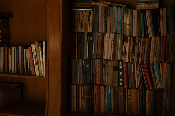 istock Old books on the shelves in the library 2187250713