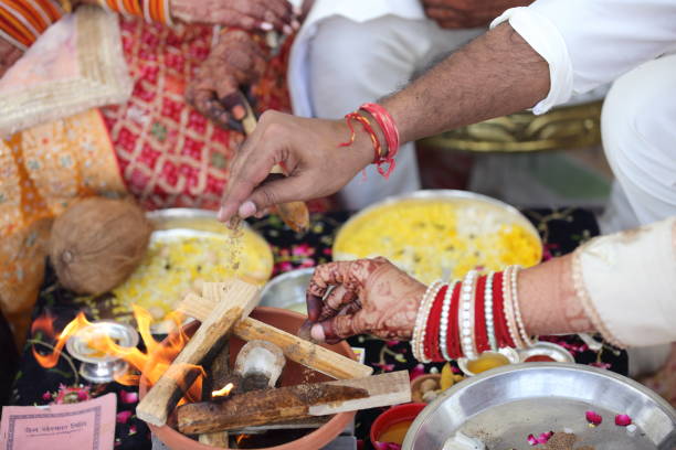 istock A Hindu ritual with offerings being made into a sacred fire. 2187253405