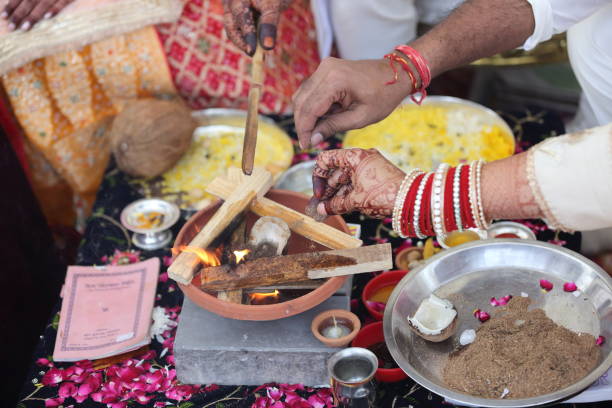 istock A Hindu ritual with offerings being made into a sacred fire. 2187253428