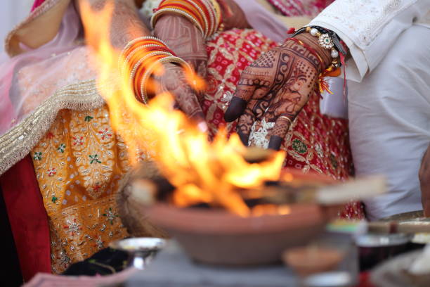 istock A Hindu ritual with offerings being made into a sacred fire. 2187253636