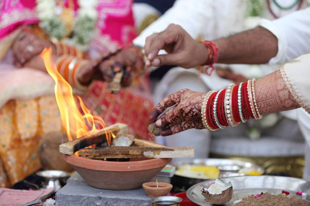 istock A Hindu ritual with offerings being made into a sacred fire. 2187253642