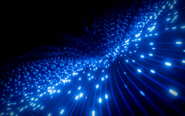 istock background for technology. Digital communication concept. Data transmission. 5G or 6G dot line mobile technology. Wireless data network and connection technology concept. 3d rendering 2187256557