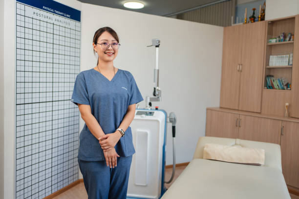 istock Professional therapist in a physical therapy room 2187257093