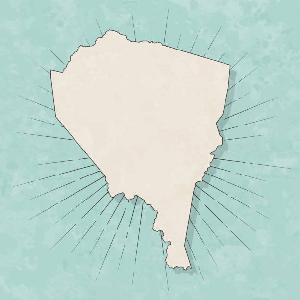 Map of Lewis County - West Virginia, in a trendy vintage style. Beautiful retro illustration with old textured paper and light rays in the background (colors used: blue, green, beige and black for the outline). Vector Illustration (EPS file, well layered and grouped). Easy to edit, manipulate, resize or colorize. Vector and Jpeg file of different sizes.