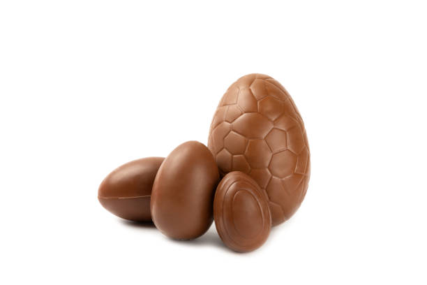 istock Easter chocolate bunny, chick and chocolate eggs isolated on white background. Chocolate eggs and other sweets. Easter celebration concept. Easter sweets on the table. Place for text. copy space. 2187260901